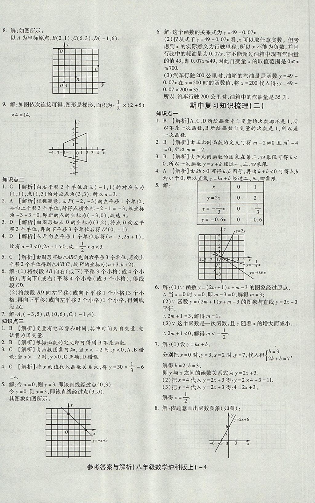 2017年练考通全优卷八年级数学上册沪科版 参考答案第4页