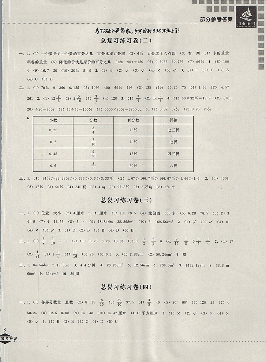 2017年小學(xué)教學(xué)新思維檢測卷快樂學(xué)習(xí)六年級數(shù)學(xué)上冊 參考答案第6頁