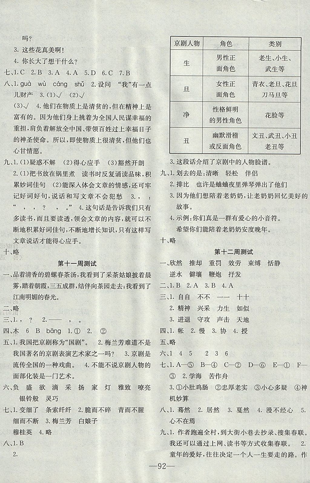 2017年英才計(jì)劃全能好卷六年級(jí)語文上冊(cè)冀教版 參考答案第4頁