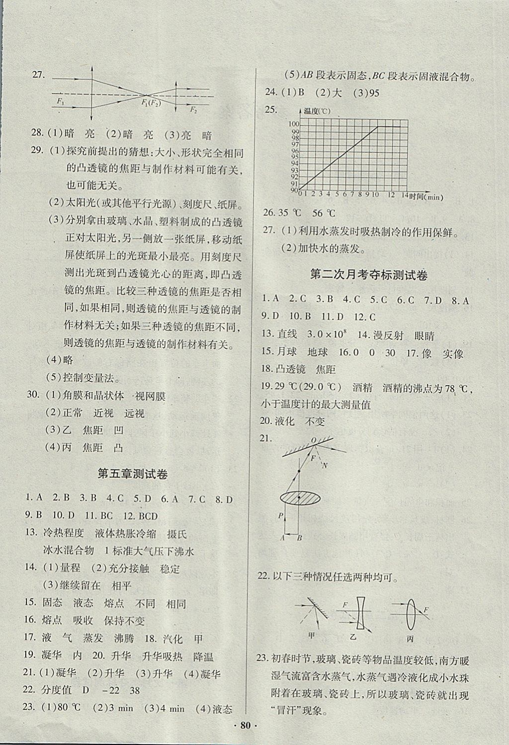 2017年优化夺标单元测试卷八年级物理上册教科版 参考答案第4页