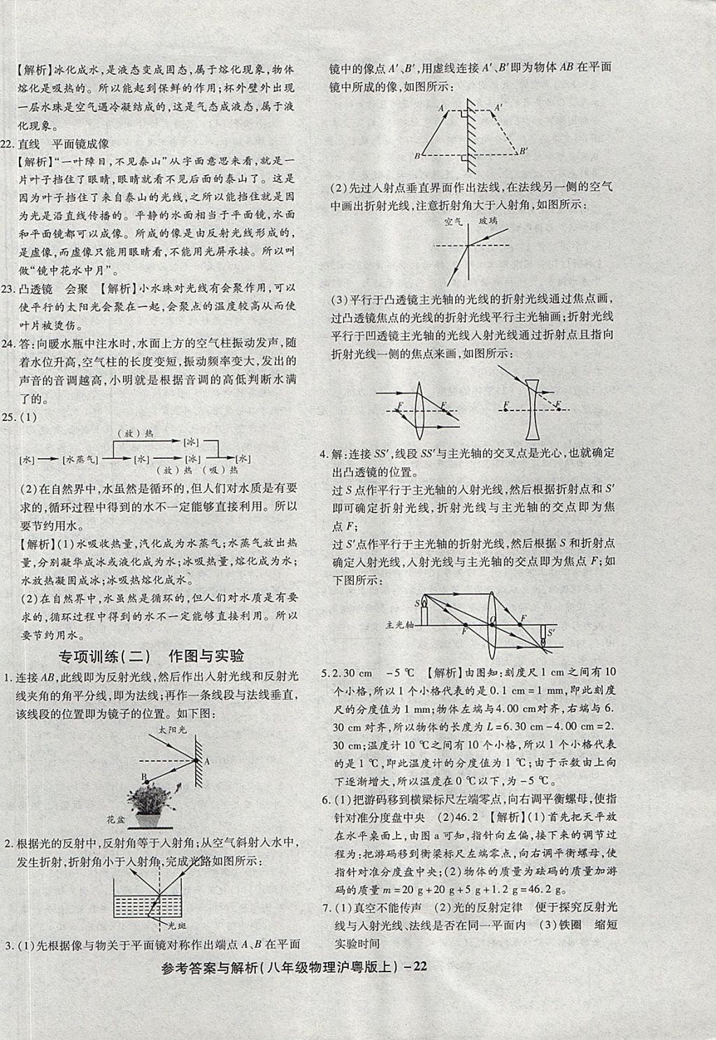 2017年練考通全優(yōu)卷八年級(jí)物理上冊(cè)滬粵版 參考答案第22頁(yè)