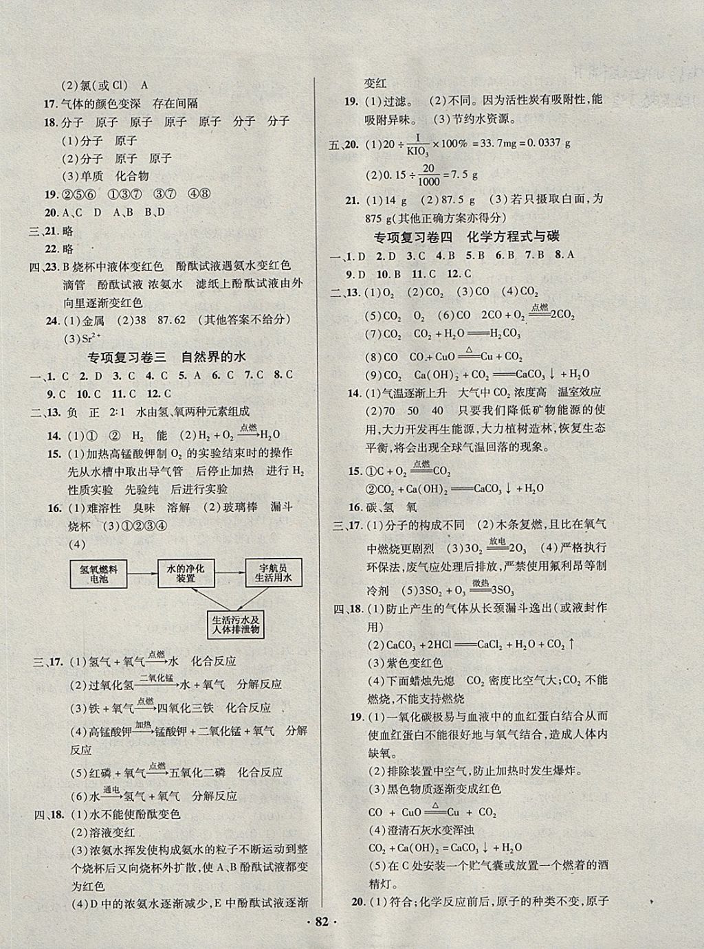 2017年優(yōu)化奪標(biāo)單元測(cè)試卷九年級(jí)化學(xué)上冊(cè)人教版 參考答案第6頁(yè)