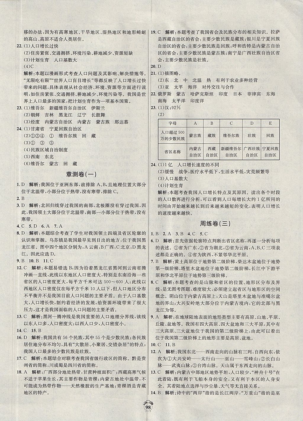 2017年陽光奪冠八年級(jí)地理上冊(cè)人教版 參考答案第2頁