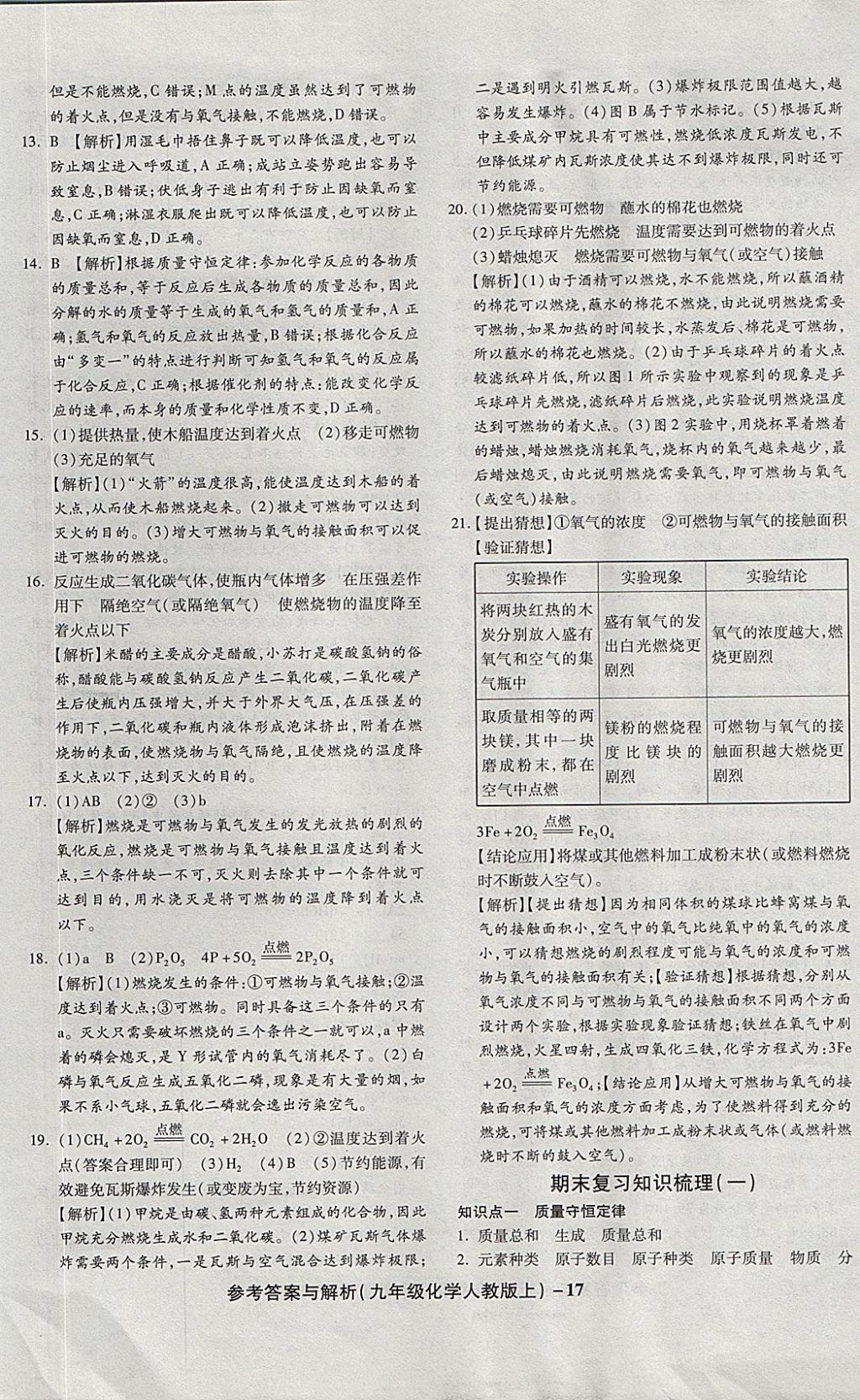 2017年練考通全優(yōu)卷九年級化學(xué)上冊人教版 參考答案第17頁