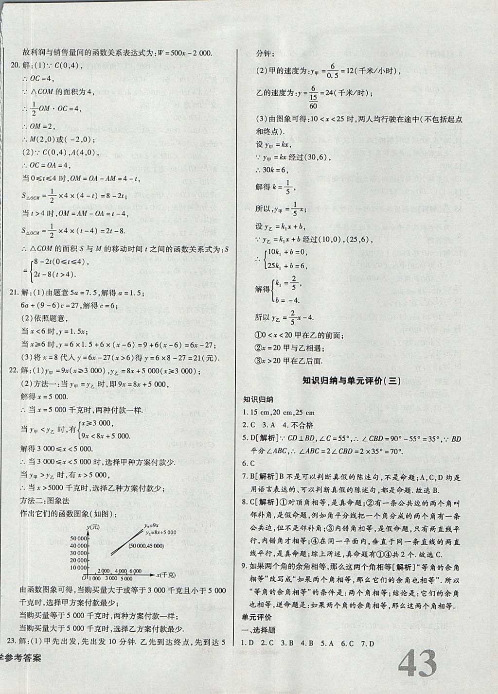 2017年核心金考卷八年級數(shù)學(xué)上冊滬科版 參考答案第6頁