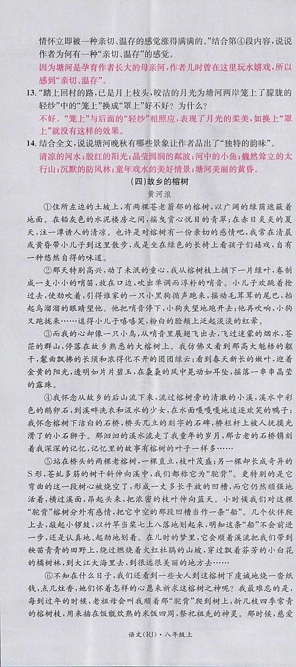 2017年名校測試卷八年級語文上冊廣州經(jīng)濟出版社 參考答案第71頁