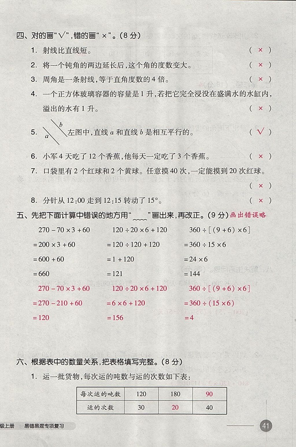 2017年全品小復(fù)習(xí)四年級(jí)數(shù)學(xué)上冊(cè)蘇教版 參考答案第82頁(yè)