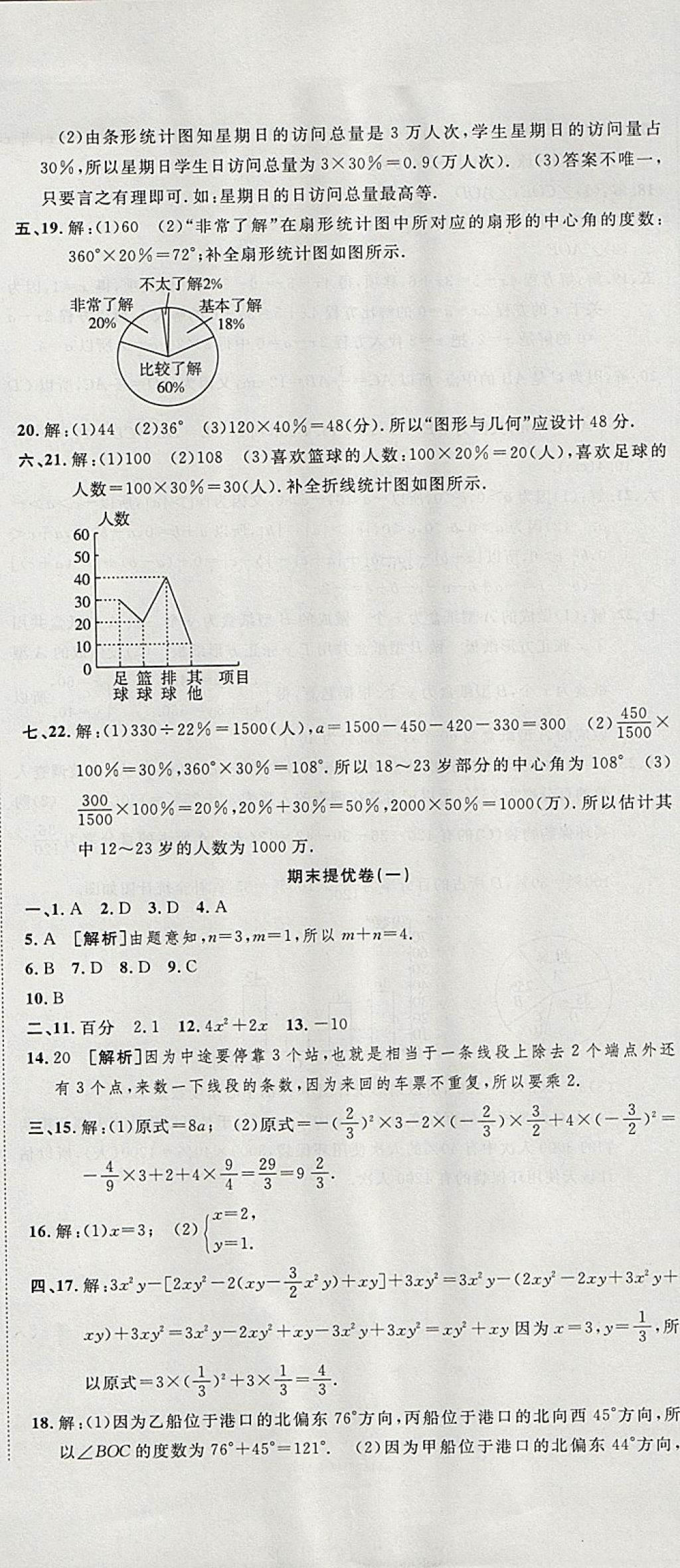 2017年金狀元提優(yōu)好卷七年級數(shù)學(xué)上冊滬科版 參考答案第20頁