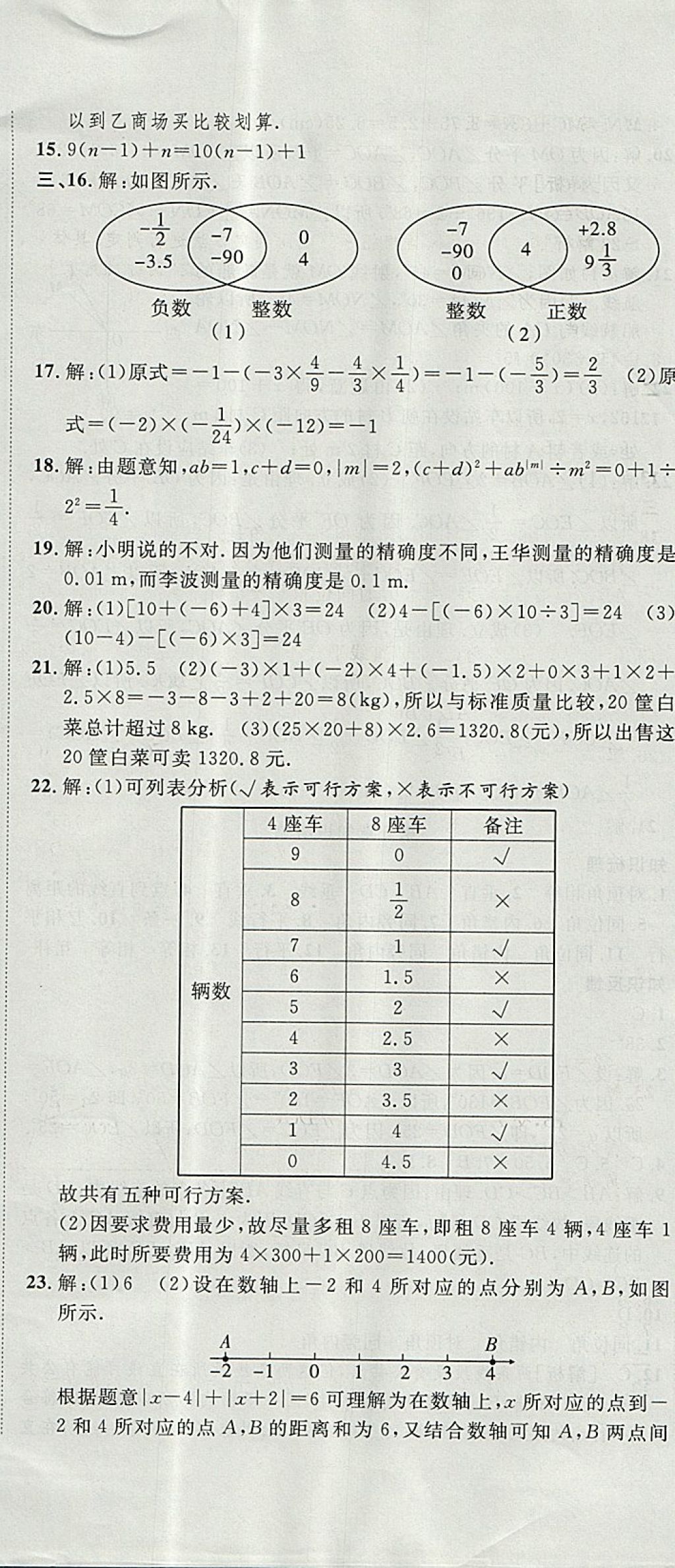 2017年金狀元提優(yōu)好卷七年級(jí)數(shù)學(xué)上冊(cè)華師大版 參考答案第17頁(yè)