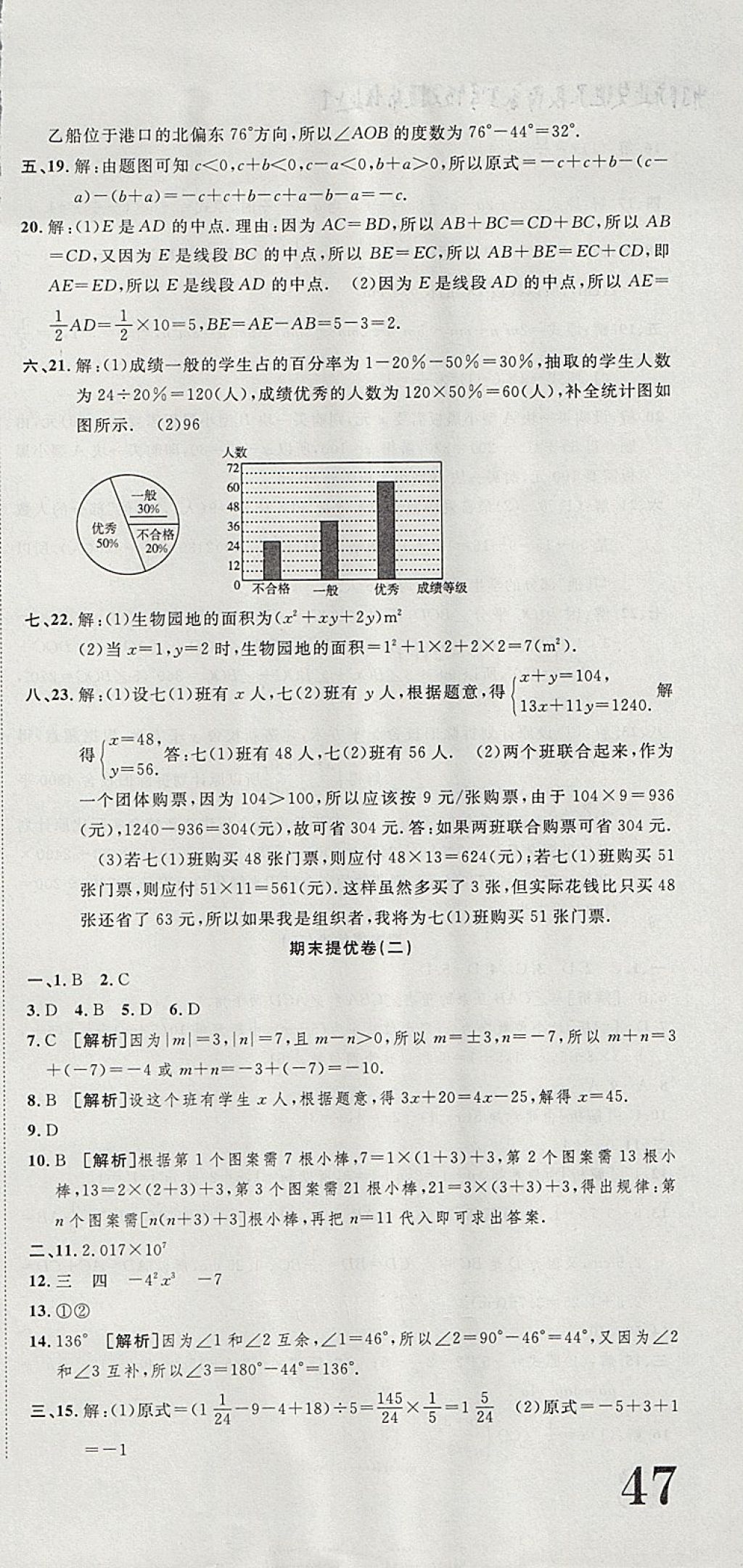 2017年金狀元提優(yōu)好卷七年級(jí)數(shù)學(xué)上冊(cè)滬科版 參考答案第21頁(yè)