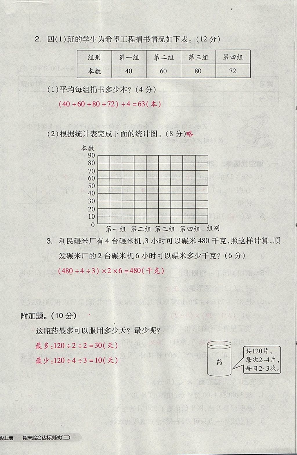 2017年全品小复习四年级数学上册苏教版 参考答案第104页