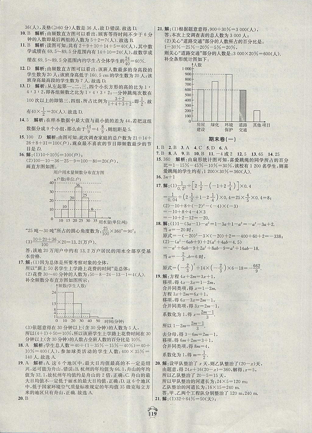 2017年陽光奪冠七年級數(shù)學(xué)上冊北師大版 參考答案第15頁