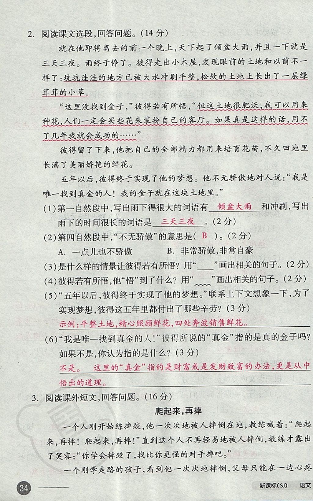 2017年全品小復(fù)習(xí)三年級(jí)語(yǔ)文上冊(cè)蘇教版 參考答案第67頁(yè)