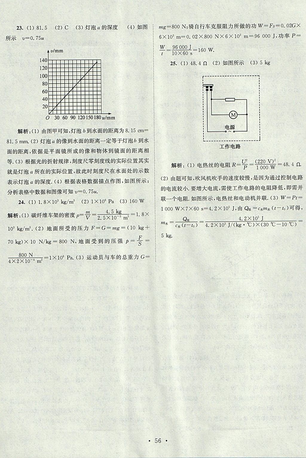 2018年中考物理小題狂做 參考答案第56頁