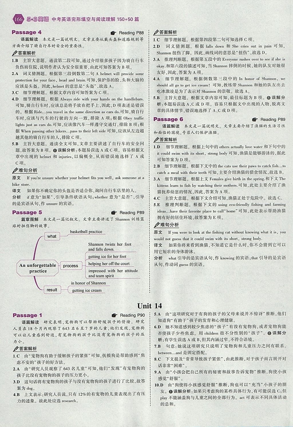 2018年53English中考英語(yǔ)完形填空與閱讀理解150加50篇 參考答案第32頁(yè)