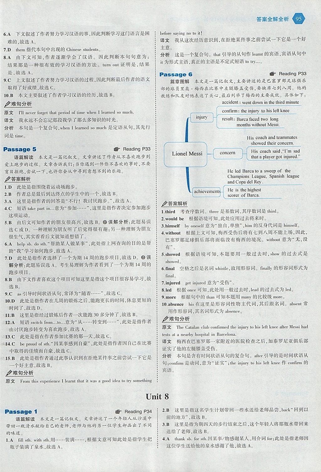 2018年53English九年級(jí)加中考英語(yǔ)完形填空150加50篇 參考答案第17頁(yè)