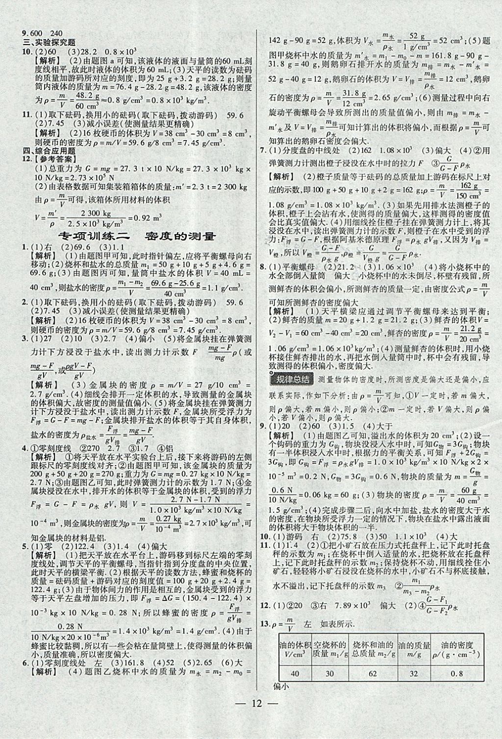 2018年金考卷全國(guó)各省市中考真題分類(lèi)訓(xùn)練物理第6年第6版 參考答案第12頁(yè)