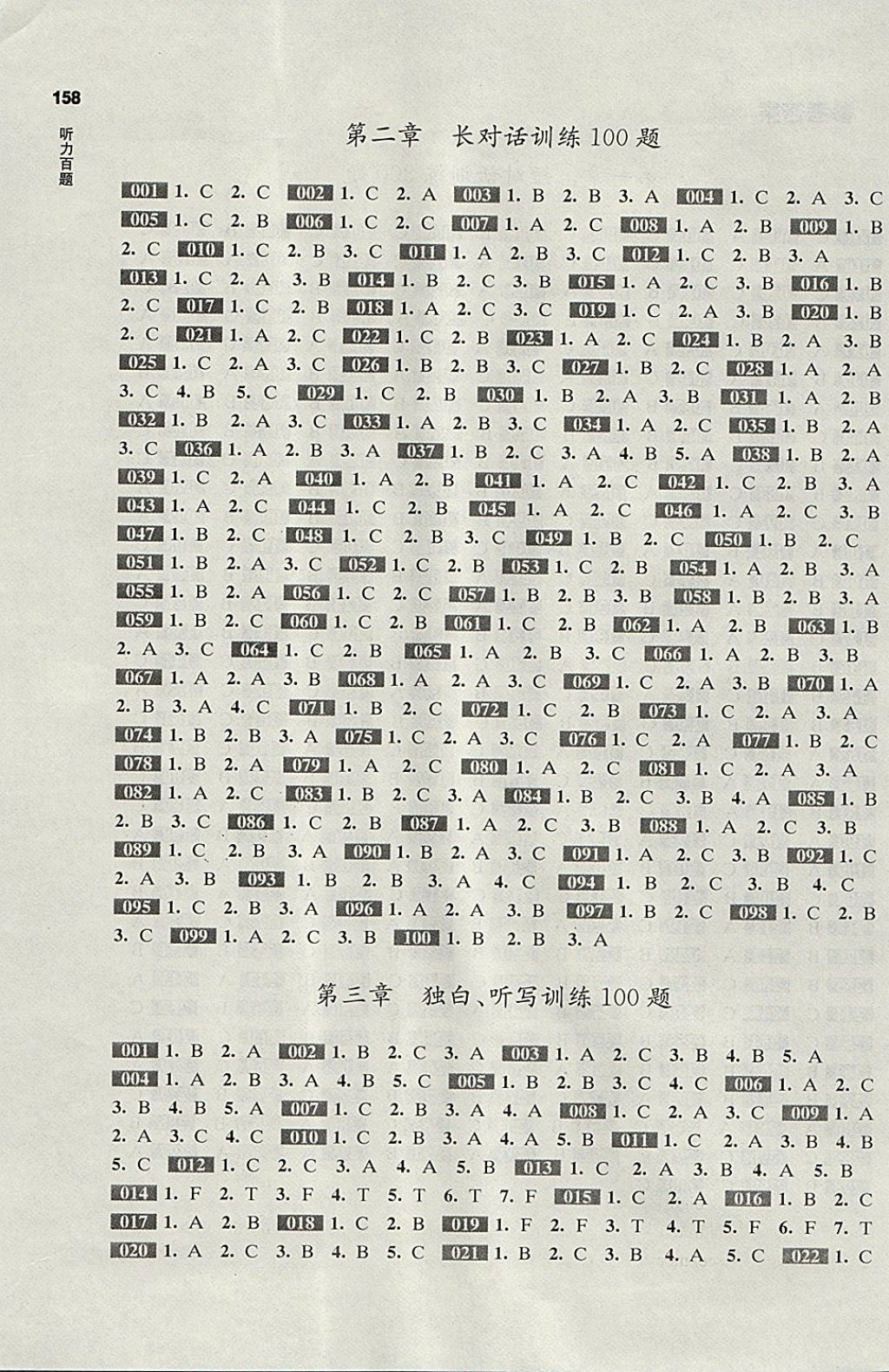 2018年百題大過關(guān)中考英語(yǔ)聽力百題 參考答案第2頁(yè)