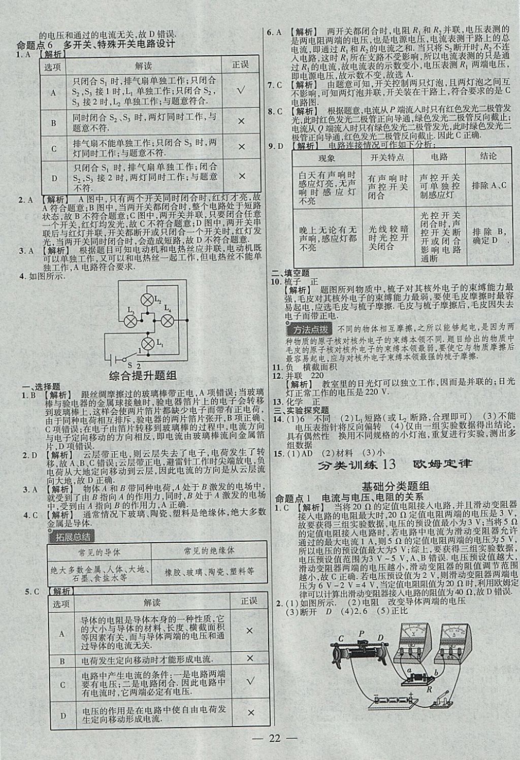 2018年金考卷全国各省市中考真题分类训练物理第6年第6版 参考答案第22页