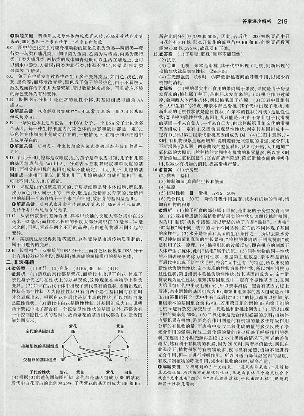 2018年5年中考3年模擬中考生物學(xué)生用書 參考答案第45頁