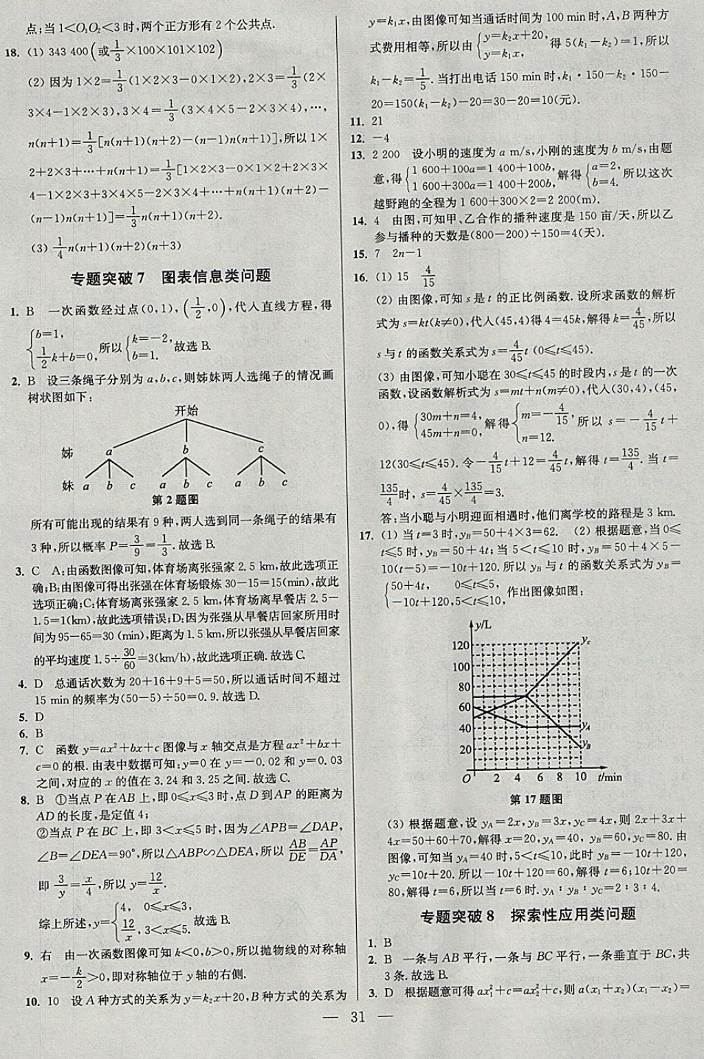 2018年中考数学小题狂做 参考答案第31页