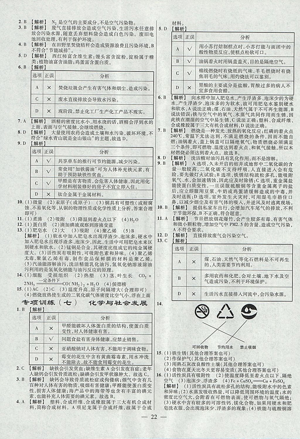 2018年金考卷全國各省市中考真題分類訓(xùn)練化學(xué)第6年第6版 參考答案第22頁