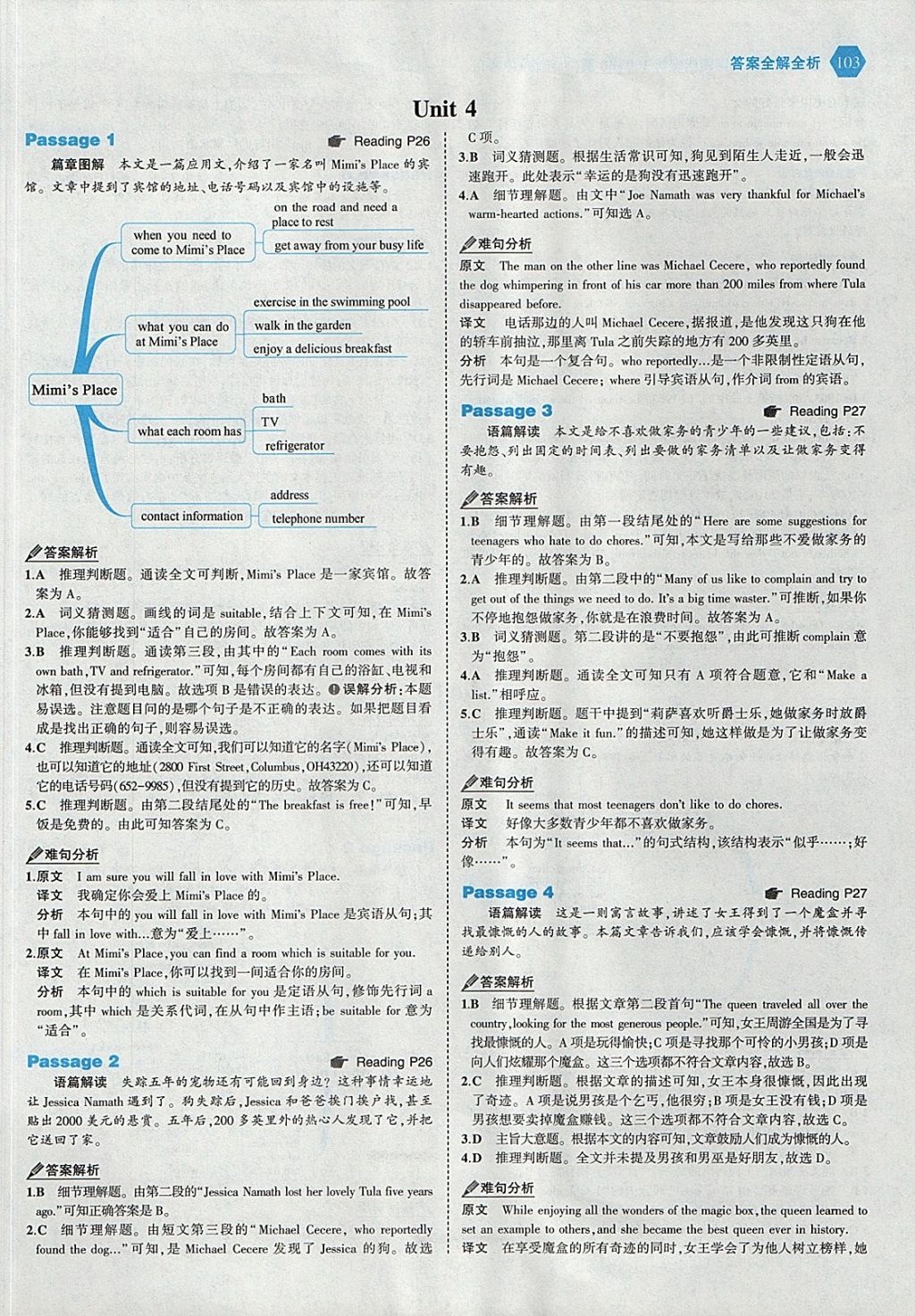 2018年53English九年级加中考英语阅读理解150加50篇 参考答案第9页