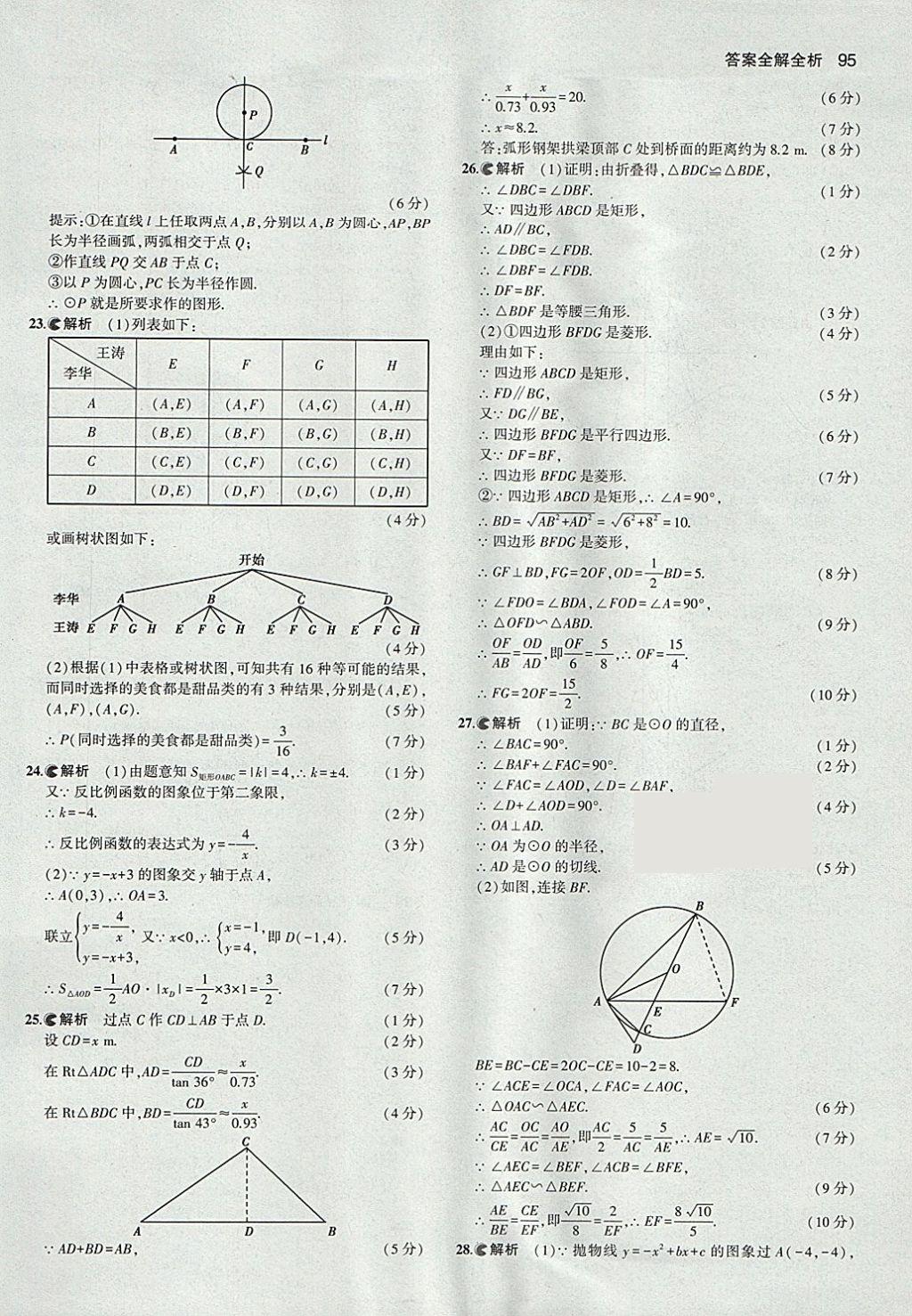 2018年53中考真題卷數(shù)學 參考答案第95頁