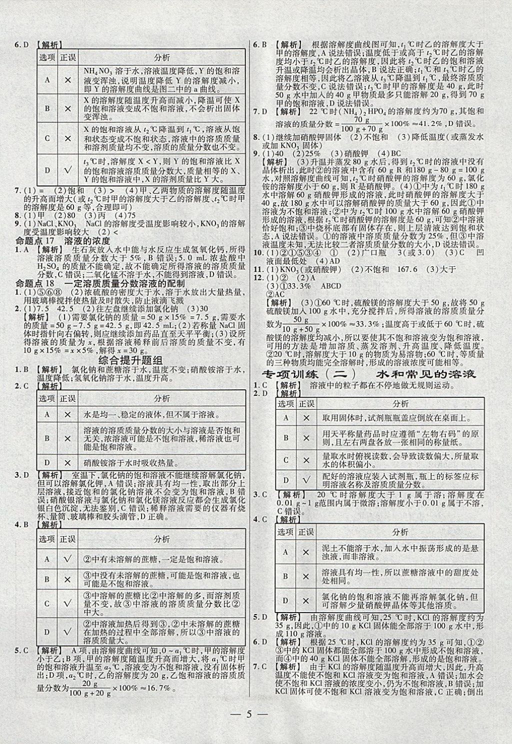 2018年金考卷全國各省市中考真題分類訓(xùn)練化學(xué)第6年第6版 參考答案第5頁