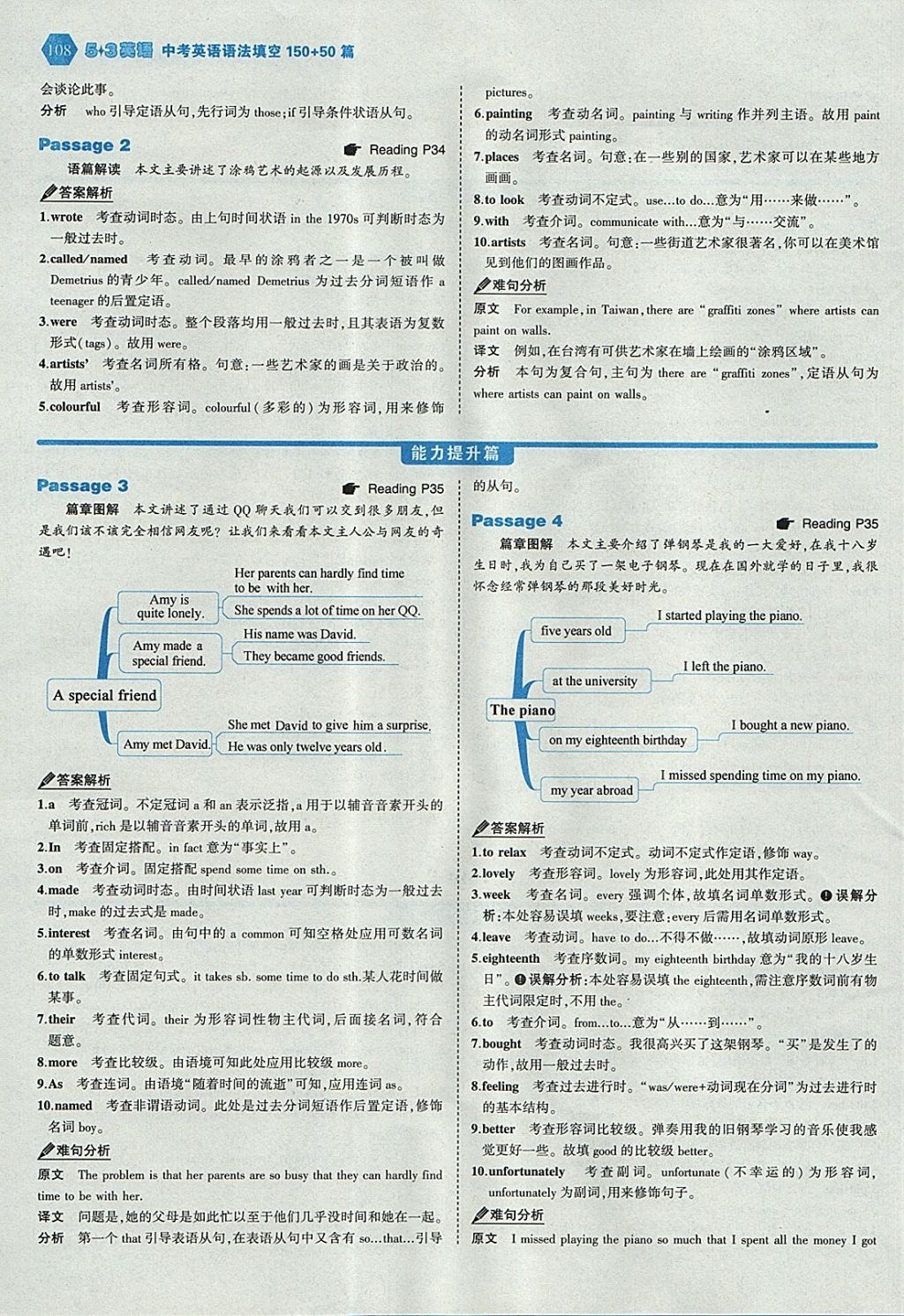 2018年53English中考英語語法填空150加50篇 參考答案第22頁