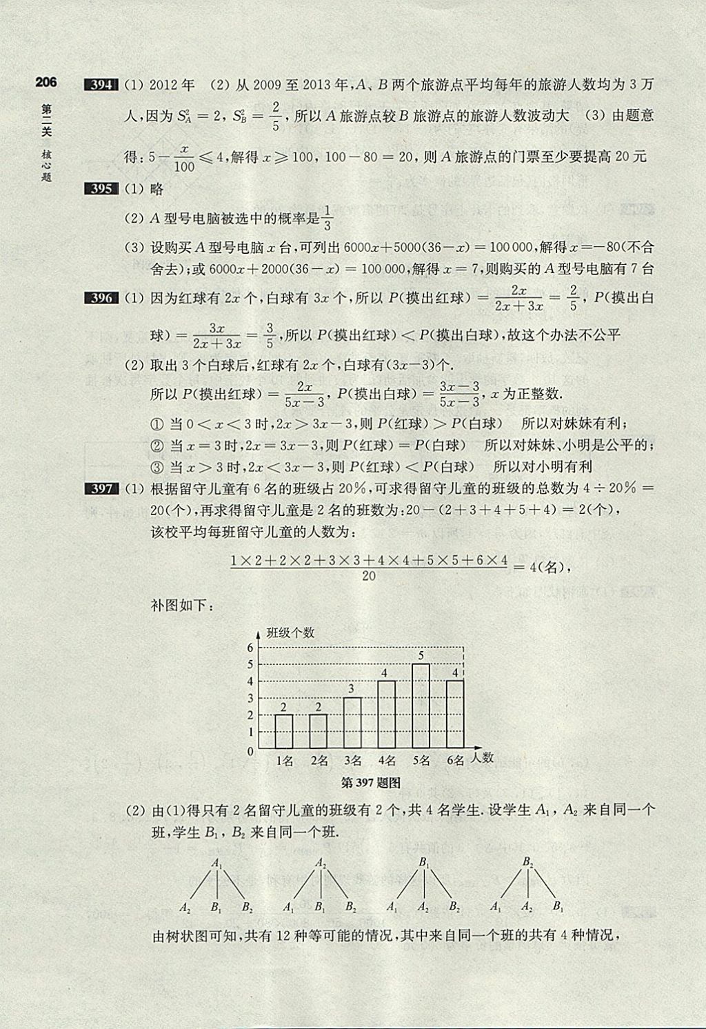 2018年百題大過關(guān)中考數(shù)學(xué)第二關(guān)核心題 參考答案第62頁