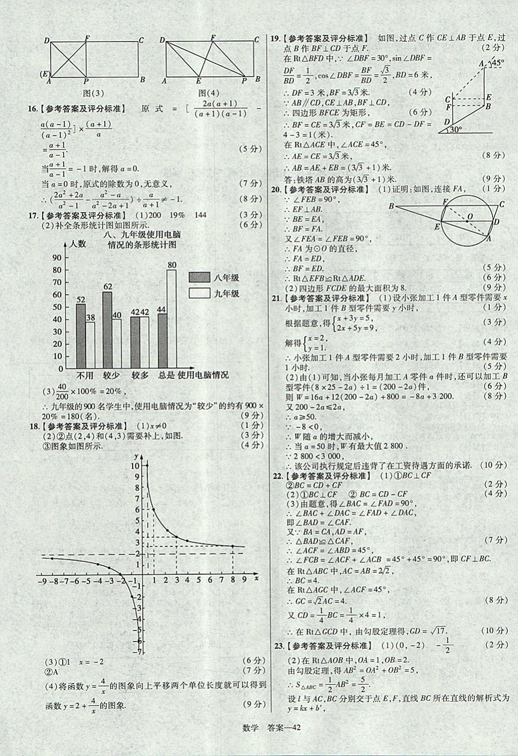 2018年金考卷河南中考45套匯編數(shù)學第9年第9版 參考答案第42頁