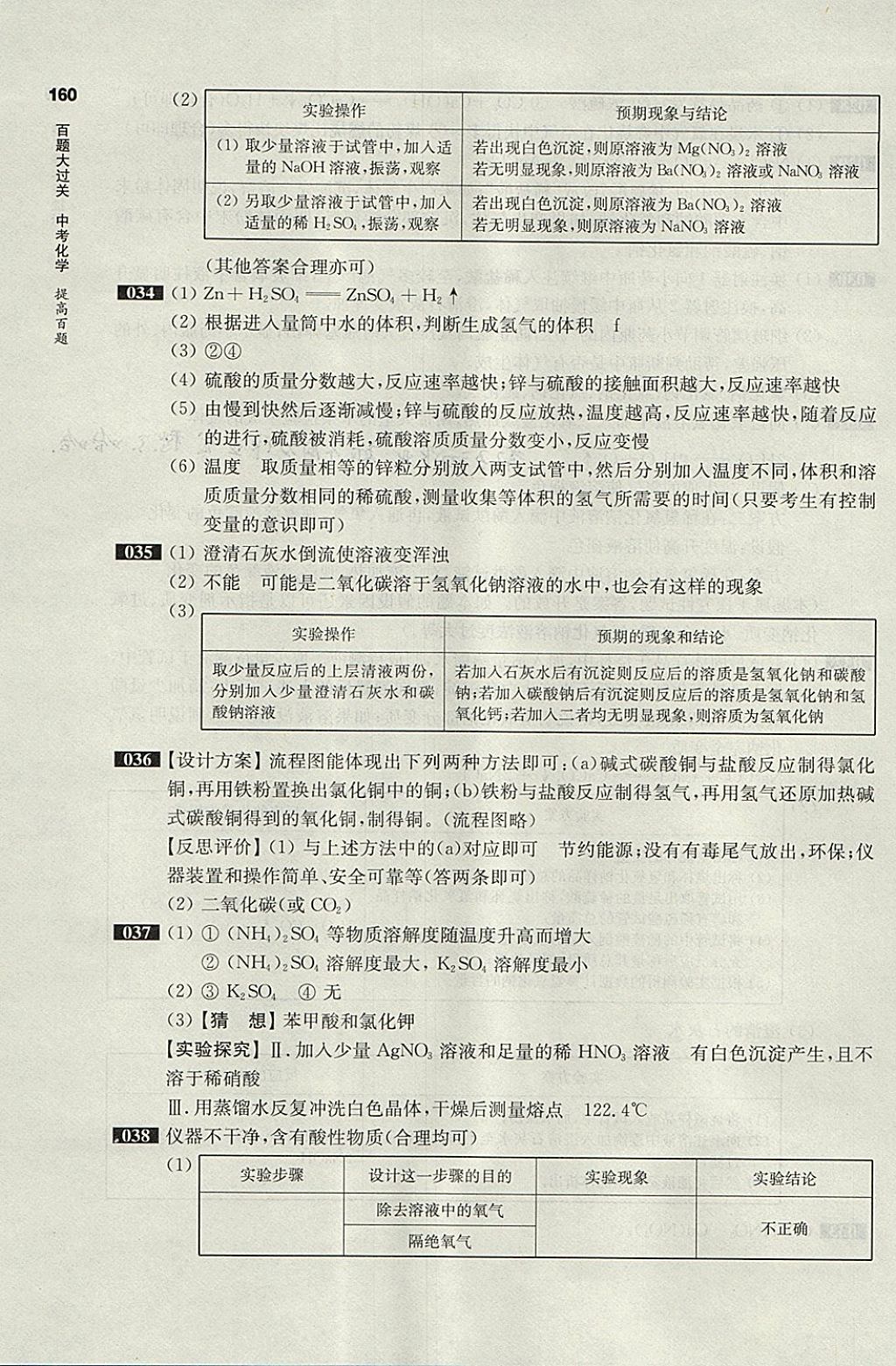 2018年百題大過關(guān)中考化學(xué)提高百題 參考答案第4頁