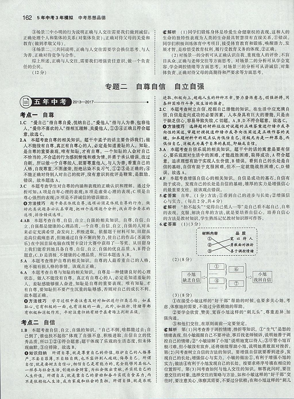 2018年5年中考3年模擬中考思想品德學(xué)生用書 參考答案第4頁