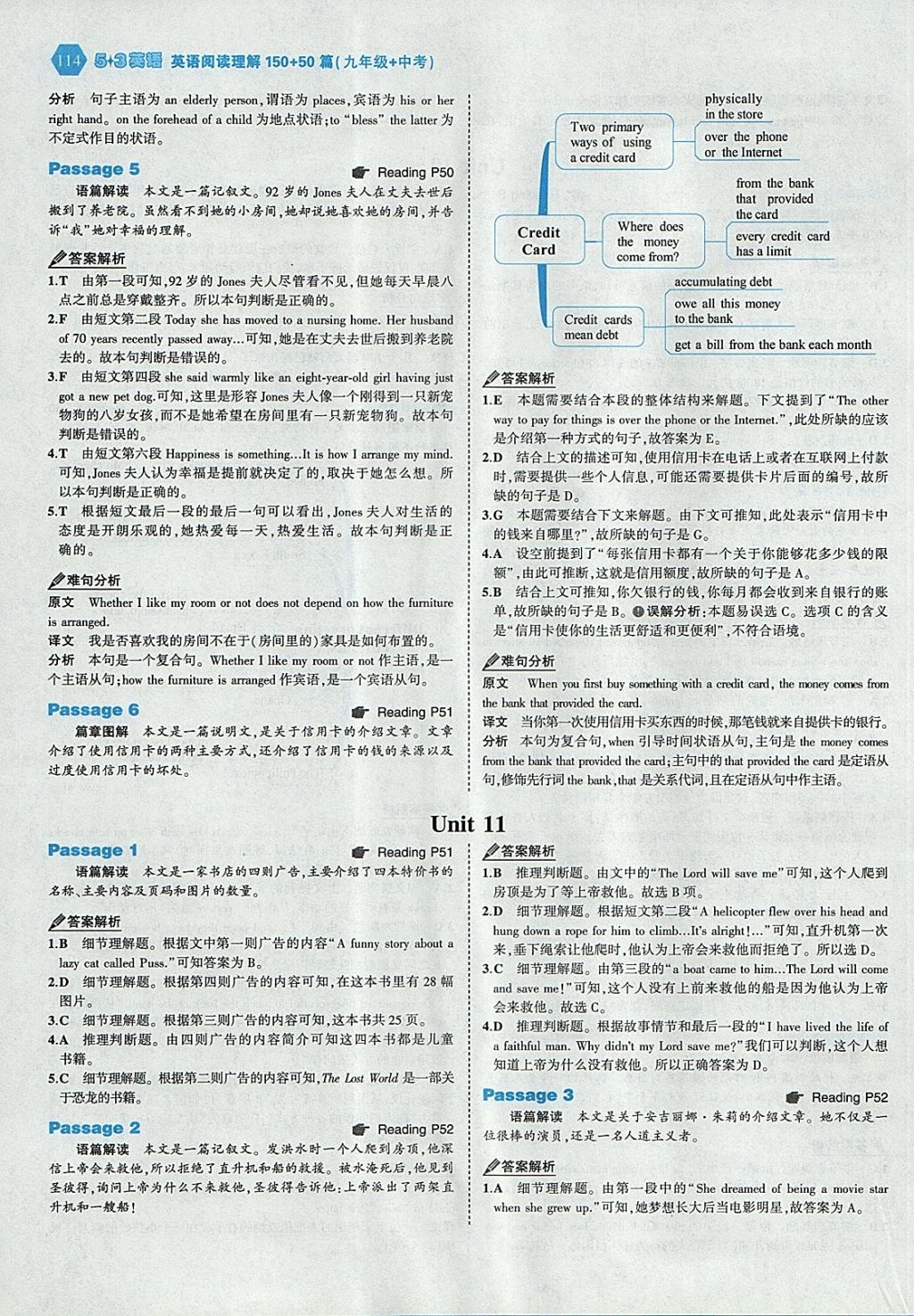 2018年53English九年级加中考英语阅读理解150加50篇 参考答案第20页