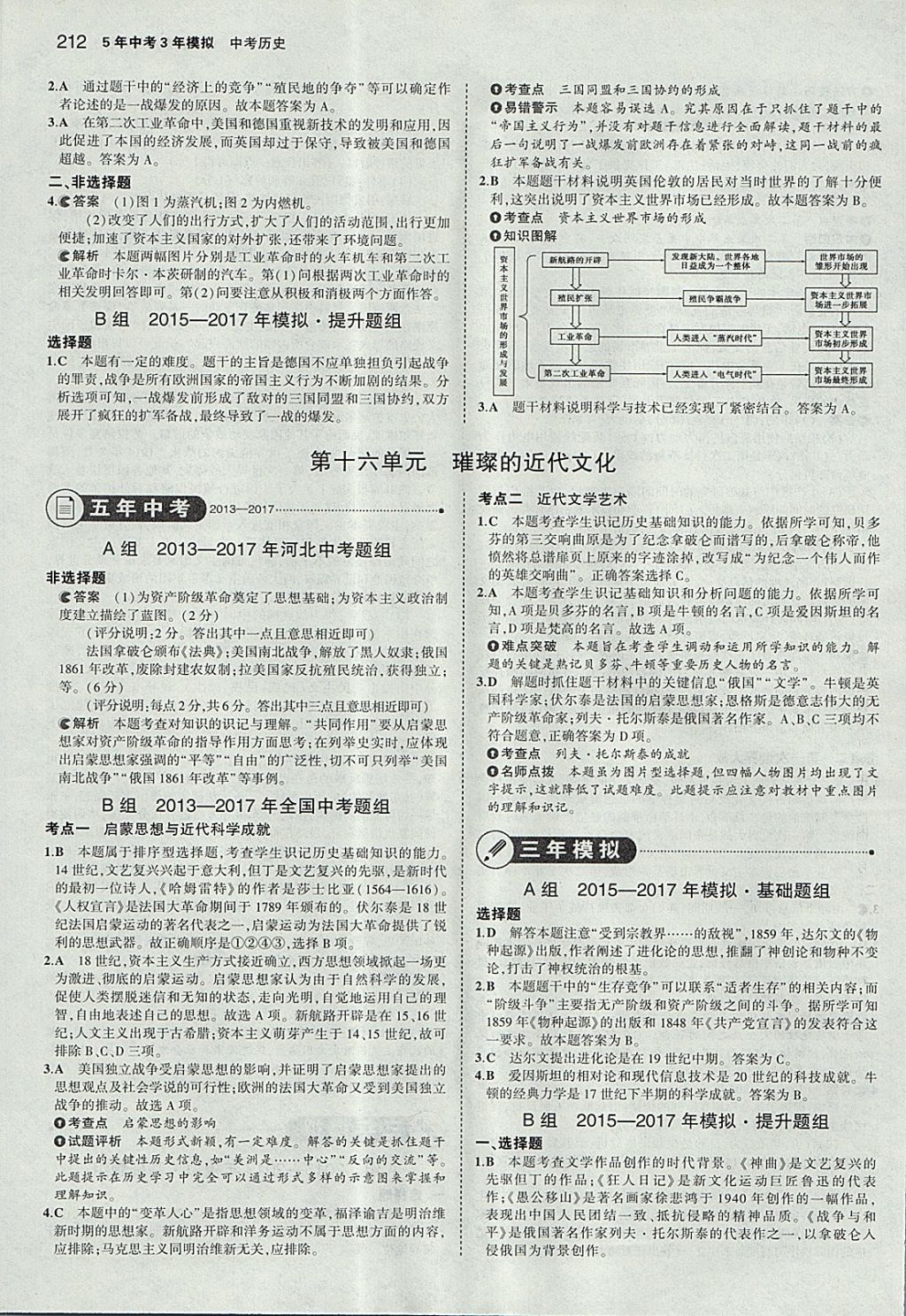 2018年5年中考3年模擬中考?xì)v史河北專用 參考答案第30頁