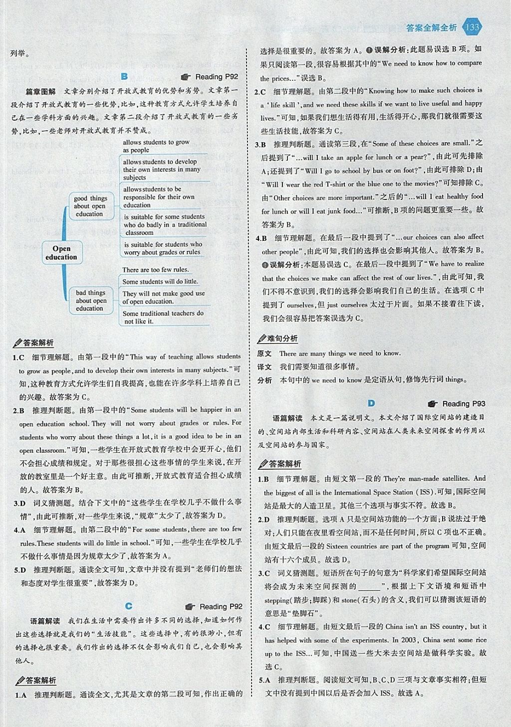 2018年53English九年级加中考英语阅读理解150加50篇 参考答案第39页