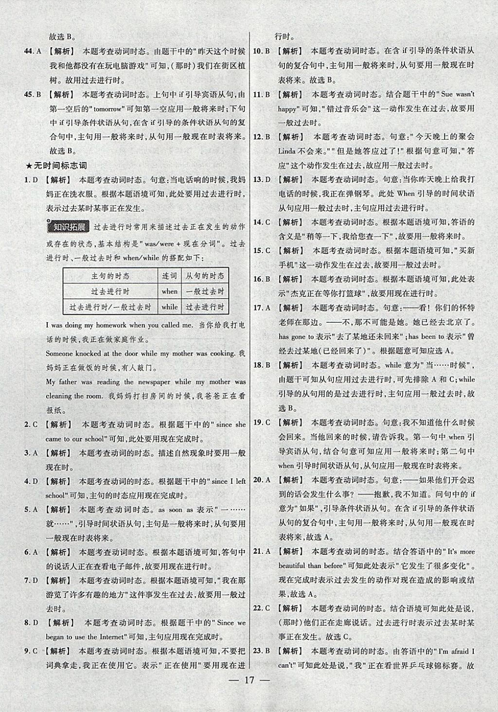 2018年金考卷全國各省市中考真題分類訓(xùn)練英語第6年第6版 參考答案第17頁