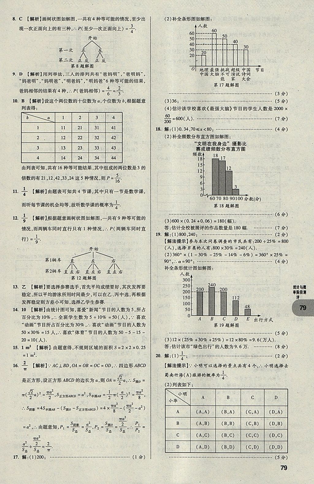 2018年中考真題分類卷數(shù)學(xué)第11年第11版 參考答案第78頁(yè)