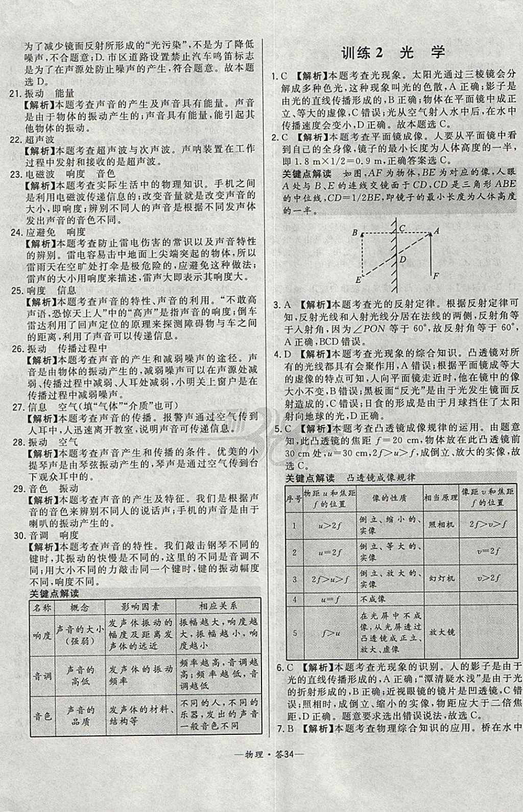 2018年3年中考真題考點(diǎn)分類集訓(xùn)卷物理 參考答案第34頁