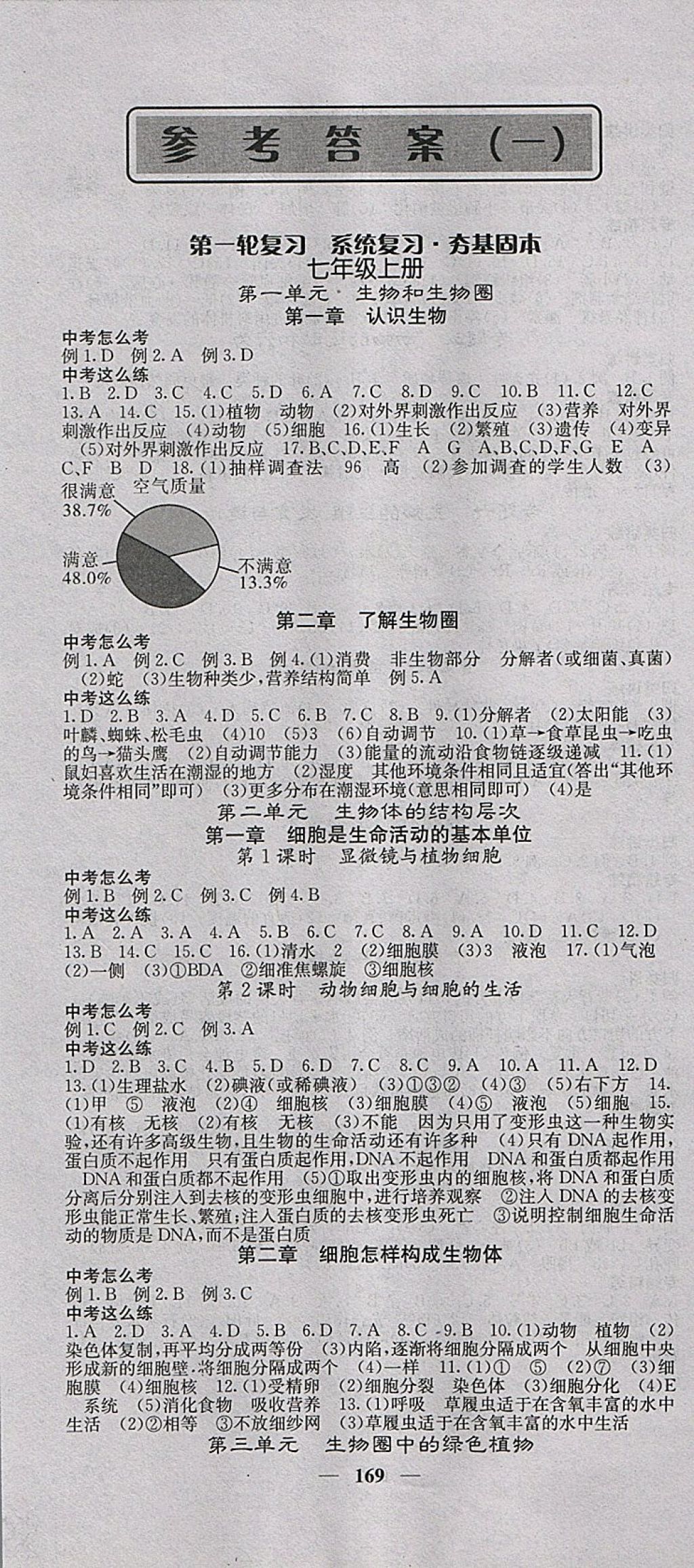 2018年中考新航線生物人教版 參考答案第1頁(yè)