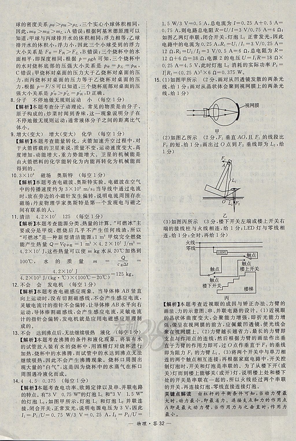 2018年天利38套新課標全國中考試題精選物理 參考答案第32頁