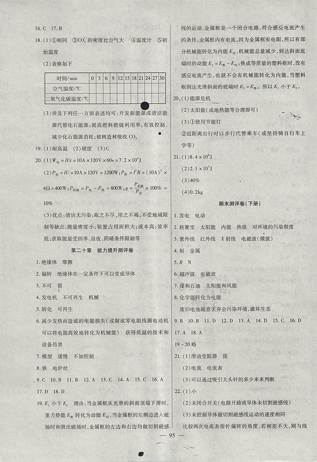 2017年海淀黃岡中考風(fēng)向標(biāo)九年級(jí)物理全一冊(cè)滬科版 參考答案第7頁