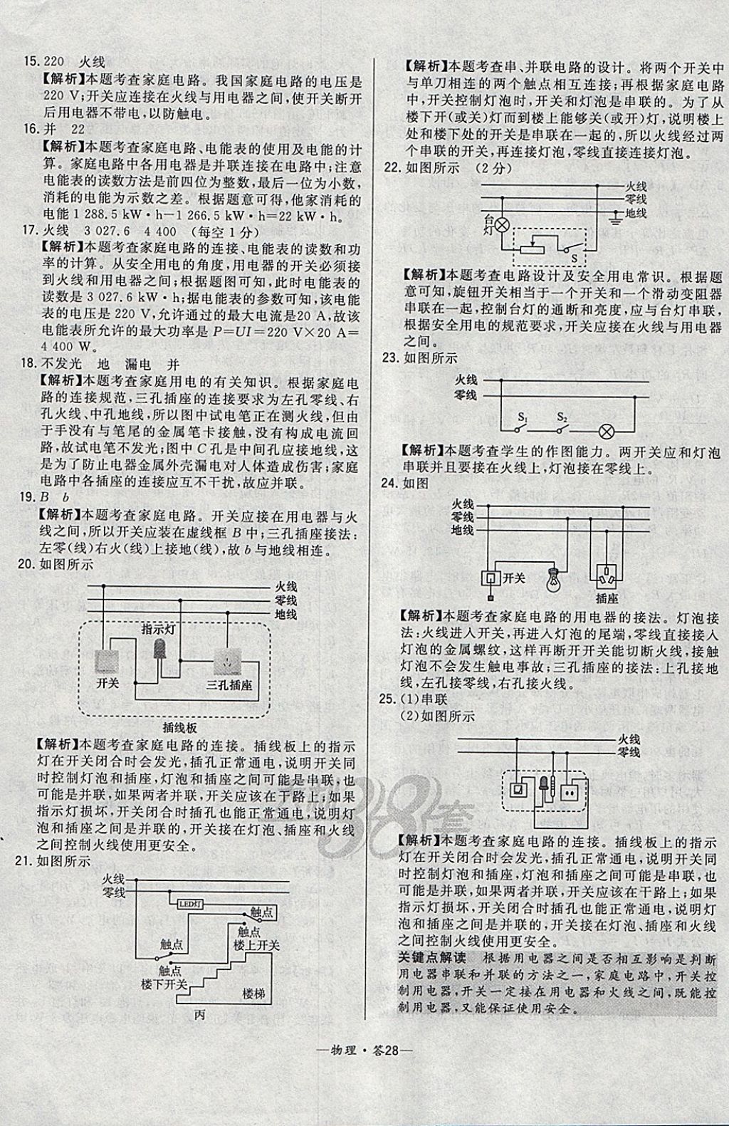 2018年3年中考真題考點(diǎn)分類集訓(xùn)卷物理 參考答案第28頁(yè)