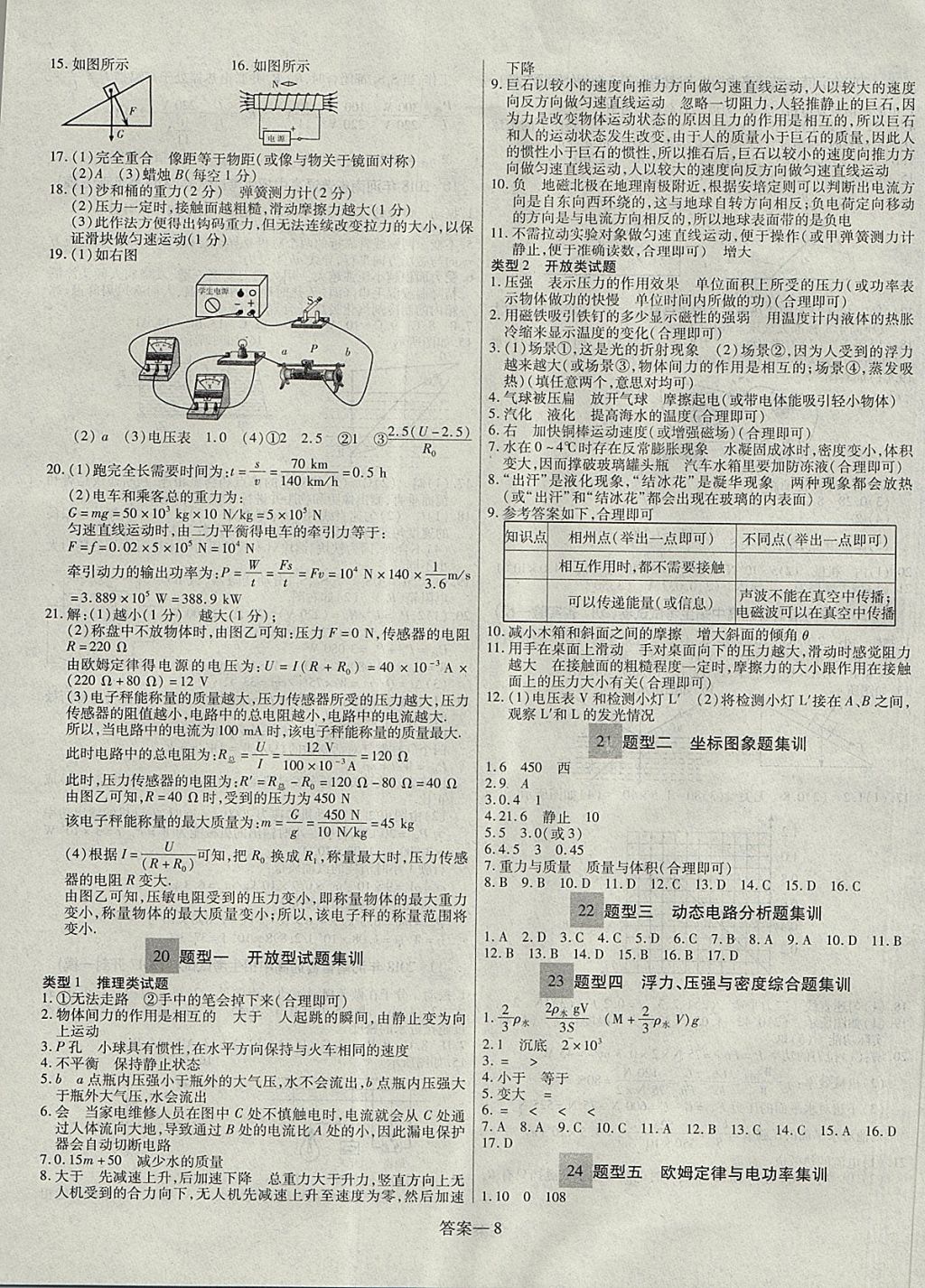 2018年顧源教育中考必備名師解密熱點試題匯編物理 參考答案第8頁