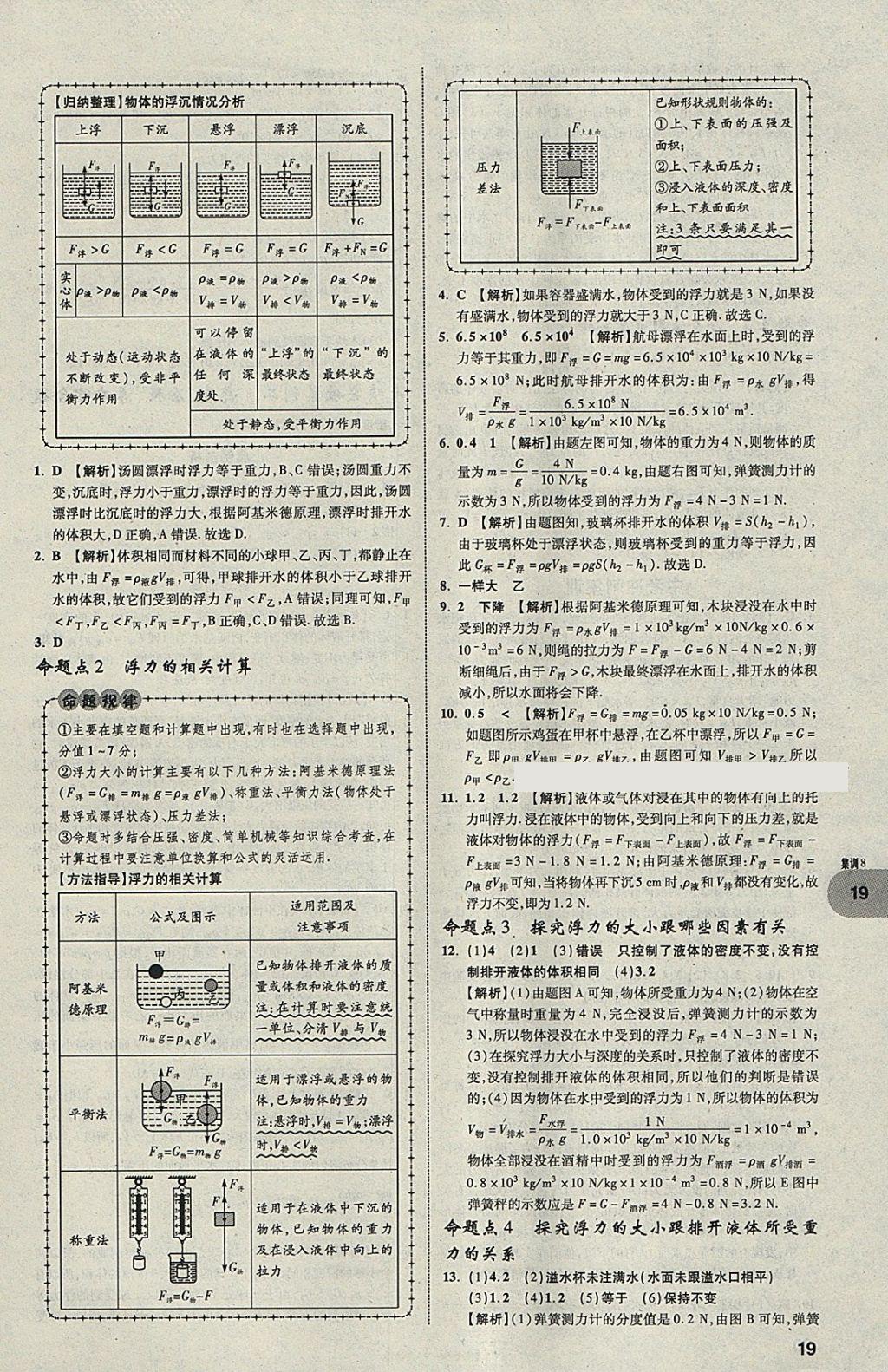 2018年中考真題分類卷物理第11年第11版 參考答案第19頁