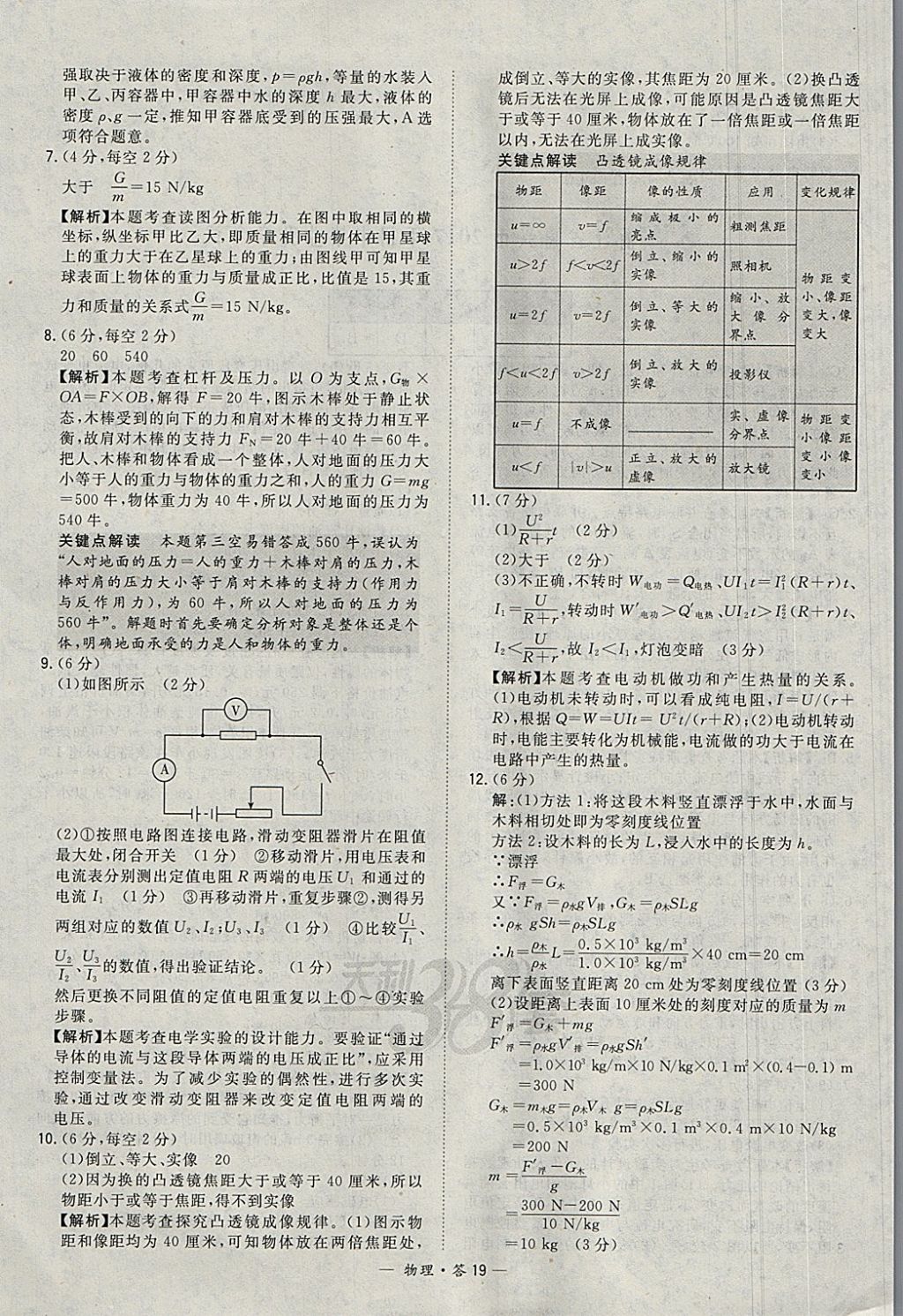 2018年天利38套新課標全國中考試題精選物理 參考答案第19頁