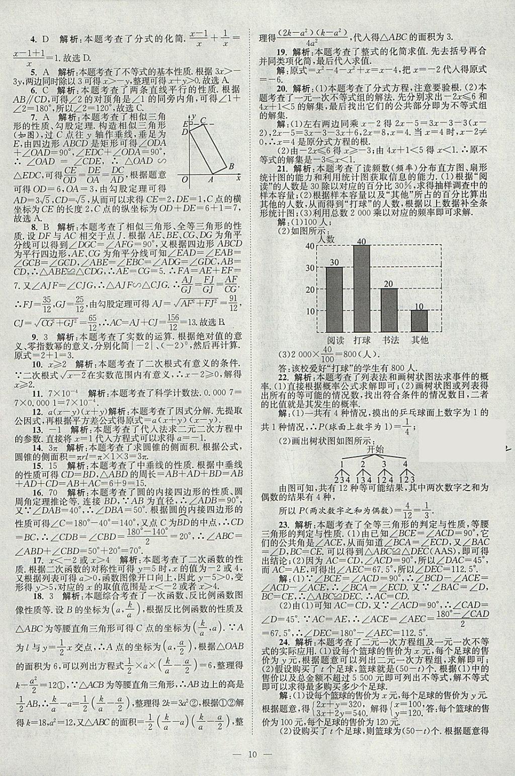 2018年壹學(xué)教育江蘇13大市中考真題28套卷數(shù)學(xué) 參考答案第10頁