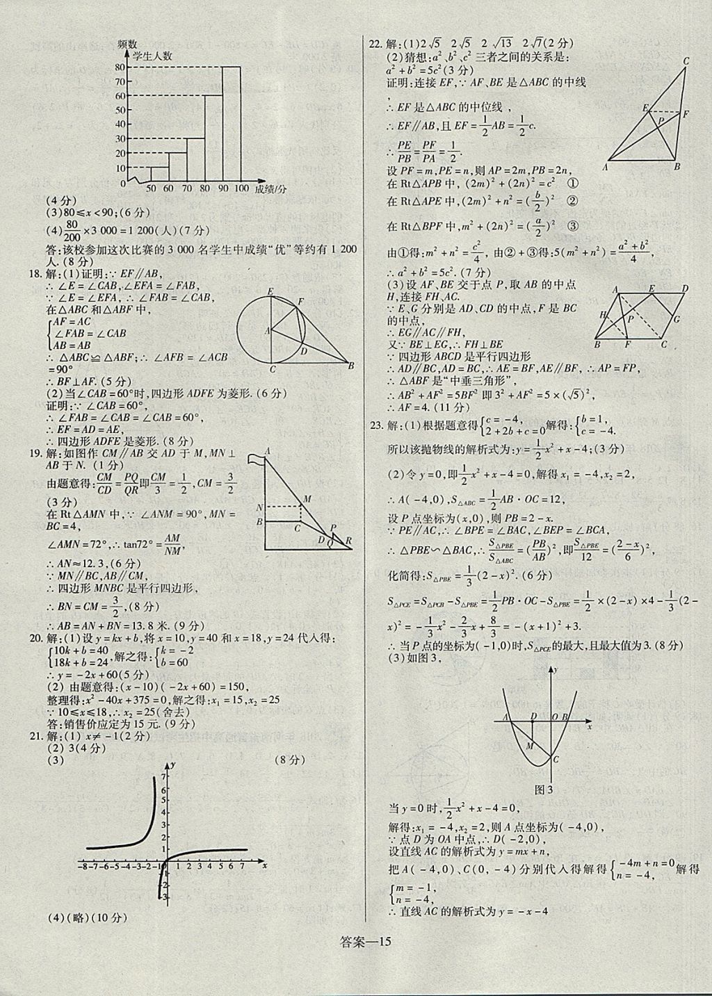 2018年顧源教育中考必備名師解密熱點試題匯編數(shù)學 參考答案第15頁