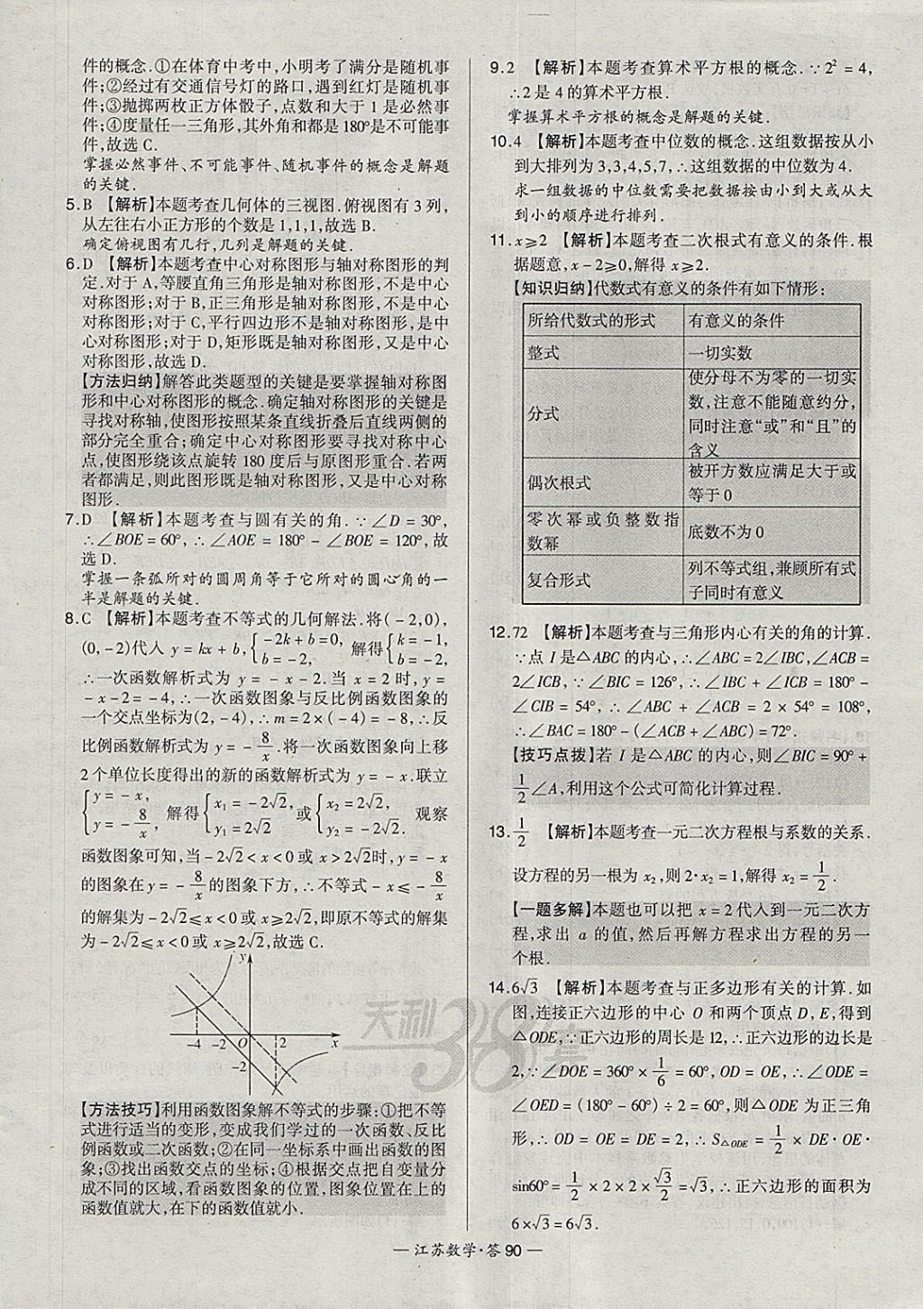 2018年天利38套江蘇省13大市中考試題精選數(shù)學(xué) 參考答案第106頁(yè)